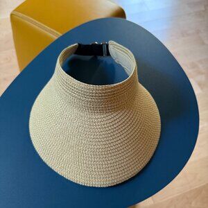 Straw Sun Visor with Adjustable Back – Natural